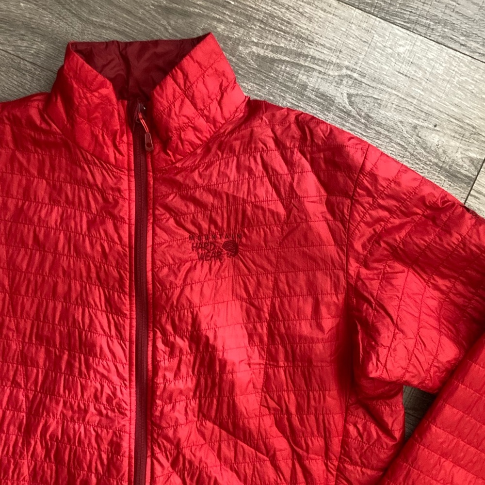 Mountain hardwear men’s insulator mid layer jacket down red size large